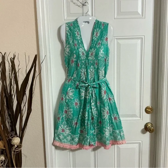 Moda Posa Sleeveless V-neck Pintuck Knee-Length Dress Size S - Picture 1 of 5